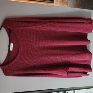 First Love Plus Size Waffle Knit Crewneck Sweater Top